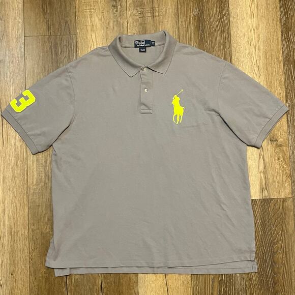 Vintage Polo Ralph Lauren Chief Keef Big Pony Polo Shirt Size Men's 2XB Big Gray - Picture 1 of 6